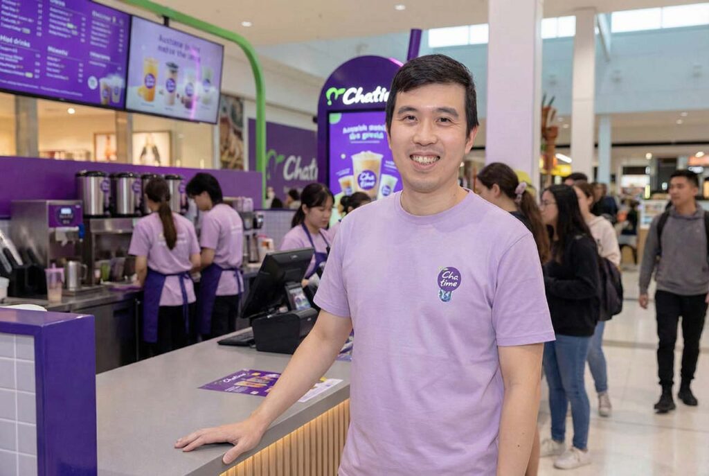 Chatime Australia bubble tea franchise operations inside a modern retail store
